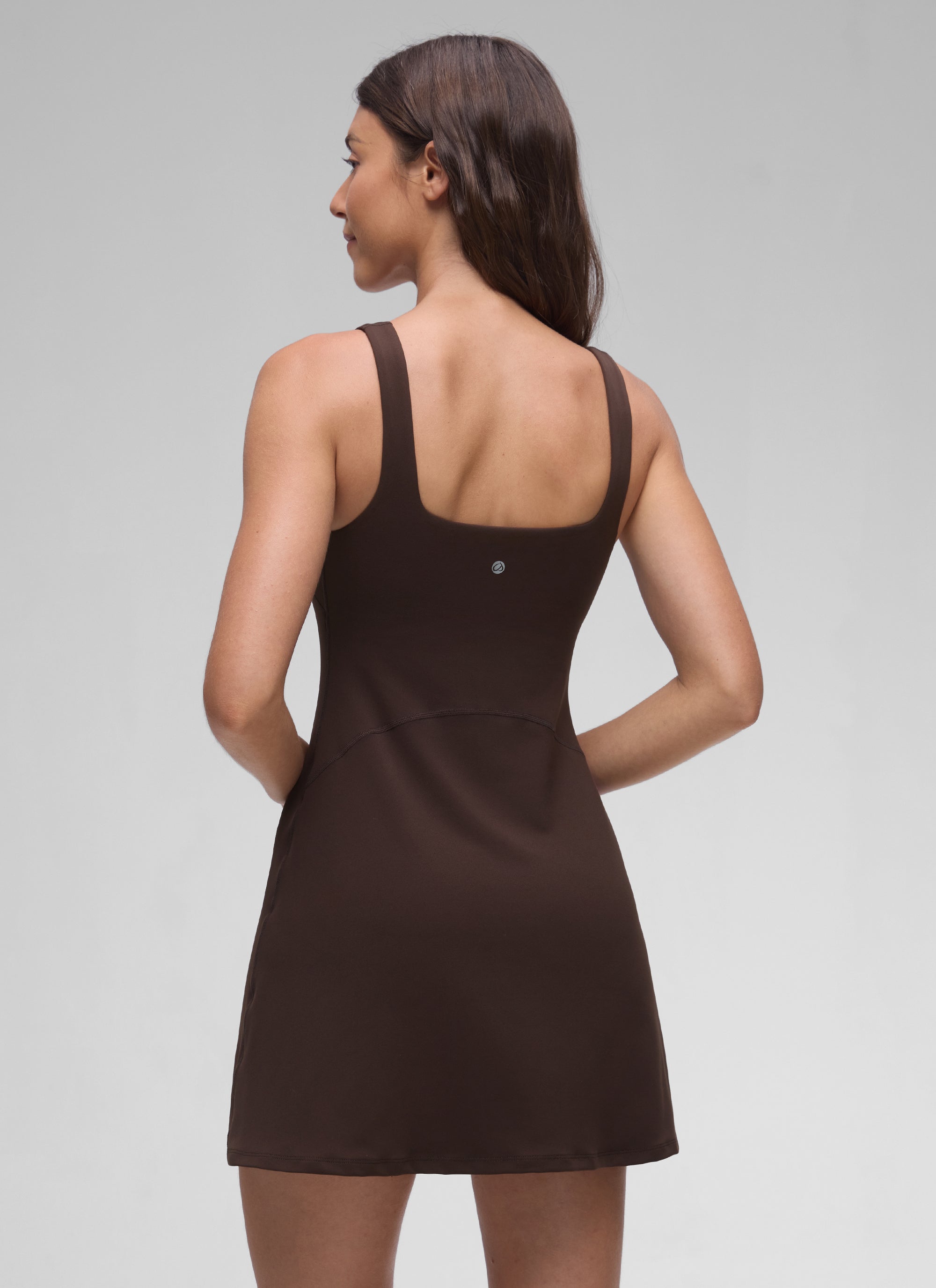 CRZ YOGA Women Butterluxe Square Neck Shelf Bra Tennis Dresses A line Cambric Blue