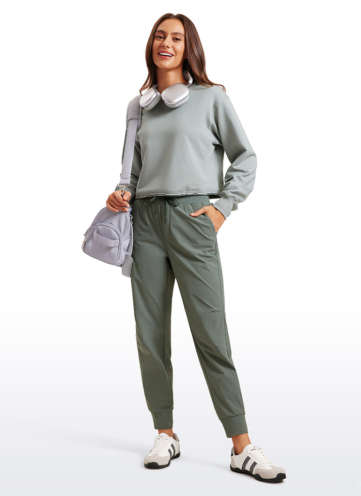 CRZ YOGA Women's Hiking Casual Relaxed Fit Ripstop Jogger Pockets 28'' Ink Gray