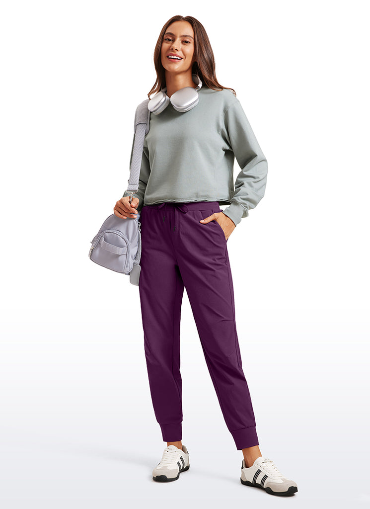 CRZ YOGA Women's Hiking Casual Relaxed Fit Ripstop Jogger Pockets 28'' Red Merlot