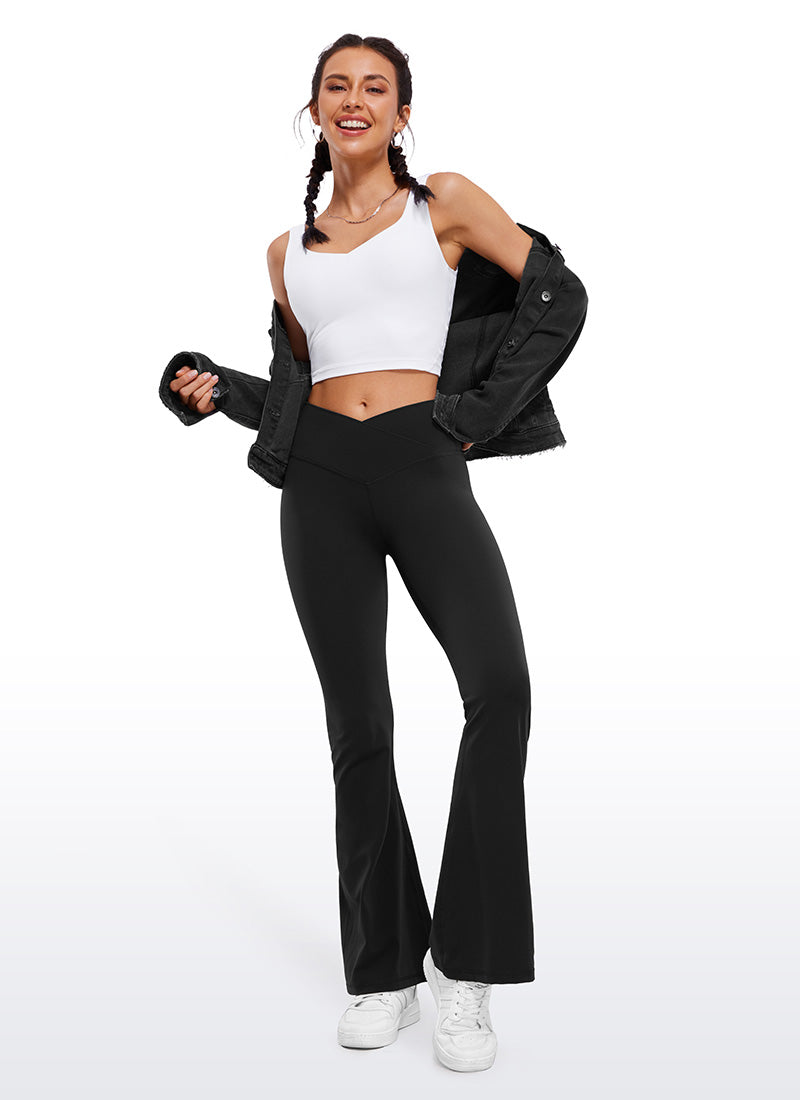 CRZ YOGA Women Butterluxe V Crossover High Waist Flare Leggings 31