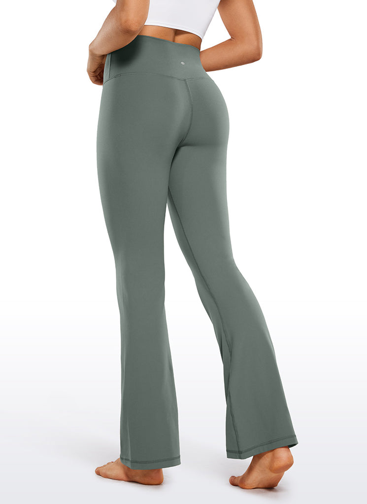 CRZ YOGA Women Butterluxe V Crossover High Waist Flare Leggings 31" Olive Green