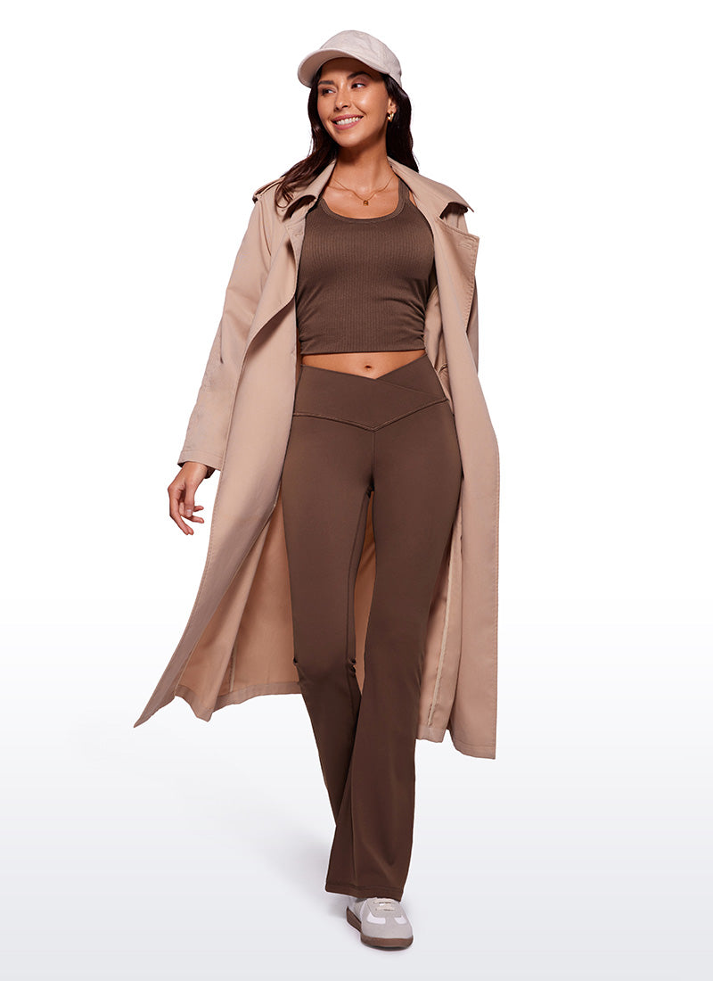 CRZ YOGA Women Butterluxe V Crossover High Waist Flare Leggings 31