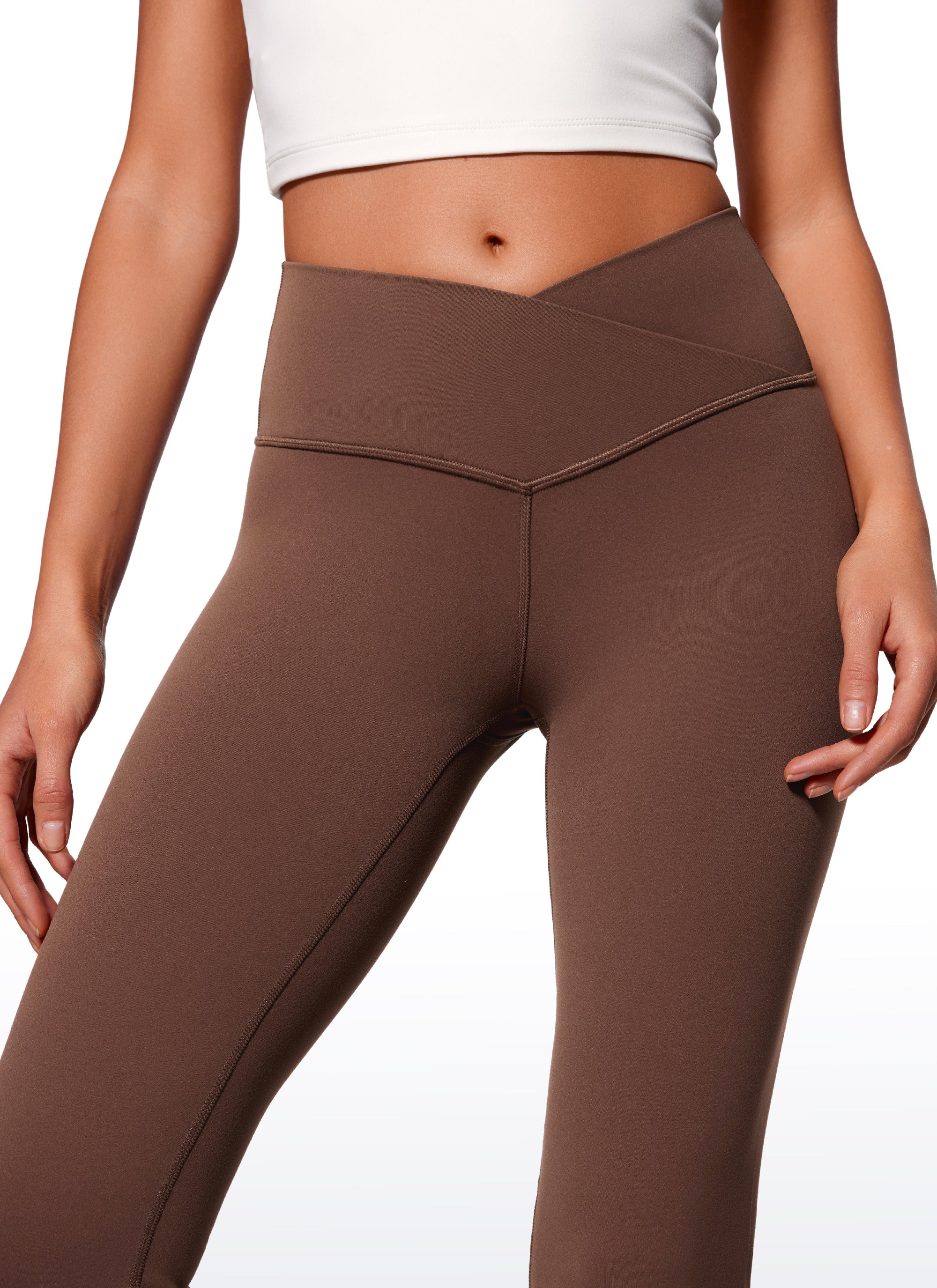 CRZ YOGA Women Butterluxe V Crossover High Waist Flare Leggings 31