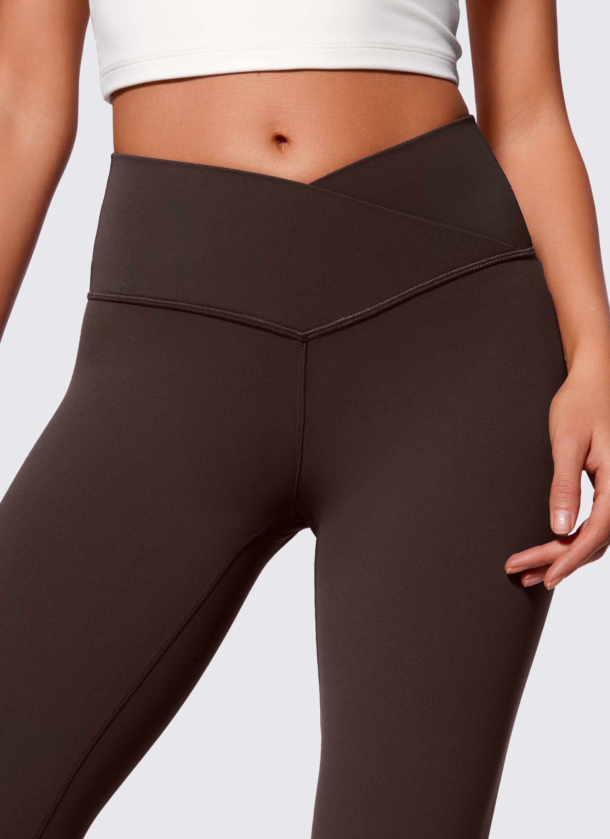 CRZ YOGA Women Butterluxe V Crossover High Waist Flare Leggings 29