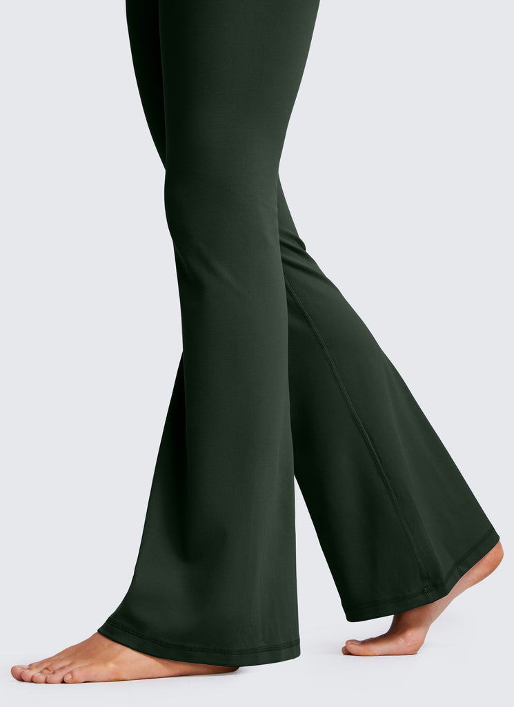 CRZ YOGA Women Butterluxe V Crossover High Waist Flare Leggings 31" Legend Green