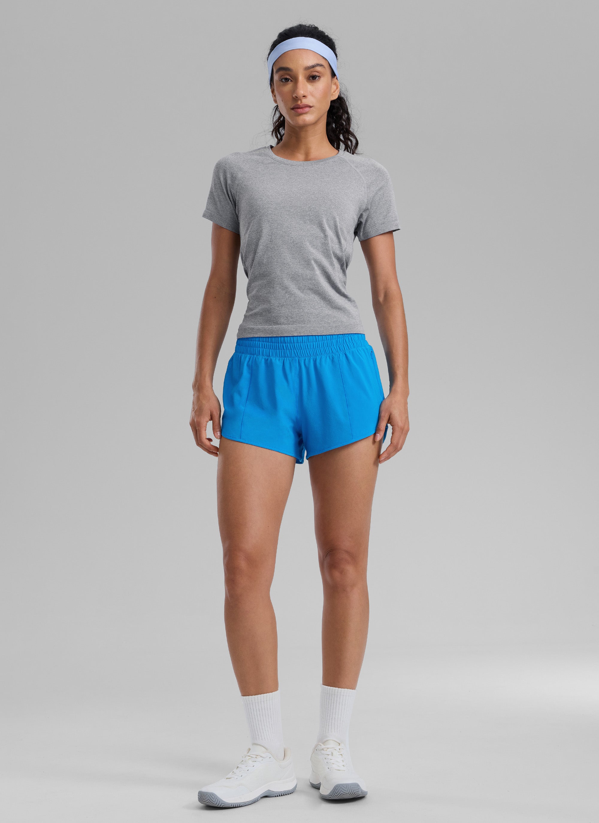 CRZ YOGA Women's Running Feathery-Fit High Rise Lined Shorts 2.5