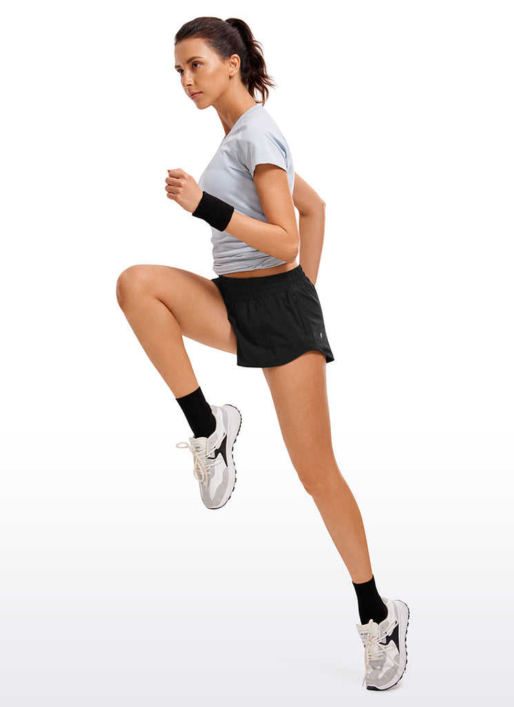 CRZ YOGA Women's Running Feathery-Fit Low Rise Lined Shorts 2.5'' Lilac