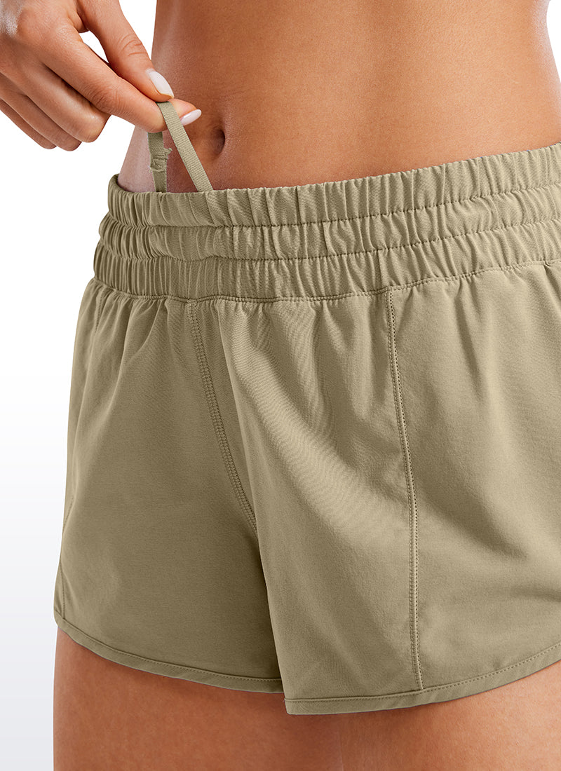 Feathery-Fit Soft Low Rise Mesh Liner Shorts with Zip Pocket 2.5''