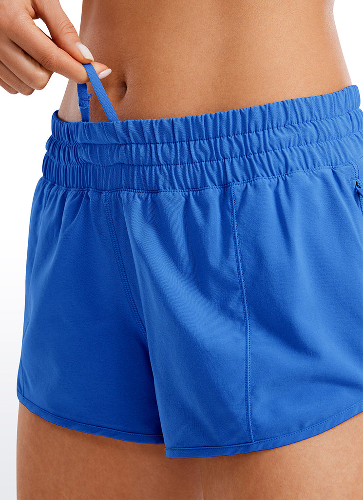 CRZ YOGA Women's Running Feathery-Fit Low Rise Lined Shorts 2.5'' White