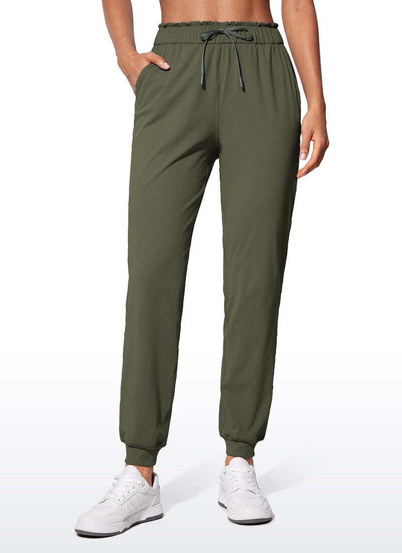 Stretch High Waisted Pockets Joggers 28