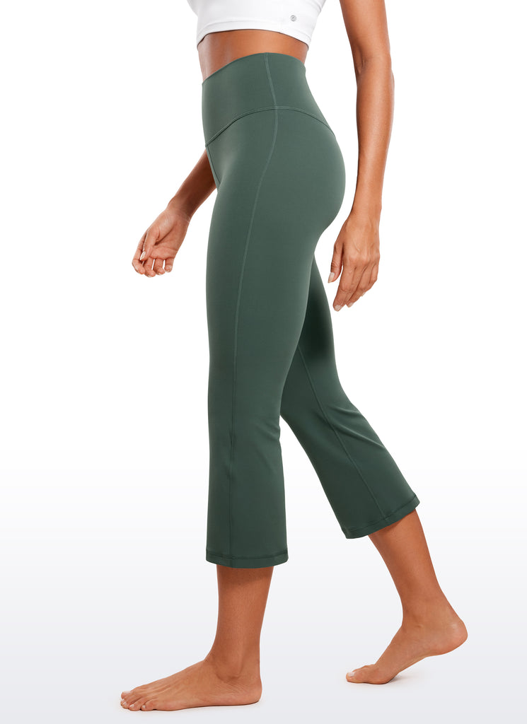 Butterluxe High Waist Flare Wide Leg Bootcut Pockets Leggings 23" Dark Forest Green