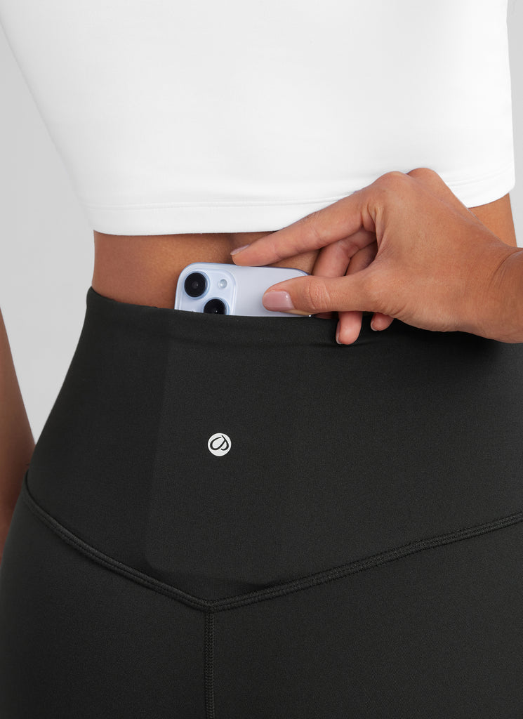 Butterluxe High Waist Flare Wide Leg Bootcut Pockets Leggings 31" Black