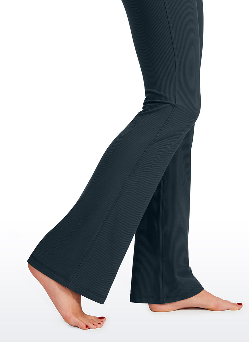 Ribbed High Waist Pocket Flare Leggings 31