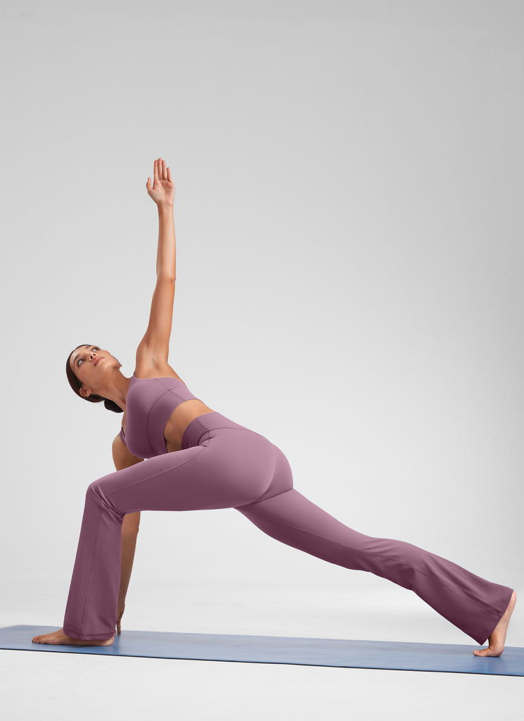 CRZ YOGA Women's Butterluxe High Waist Flare Leg Bootcut Leggings 32" Light Lavender