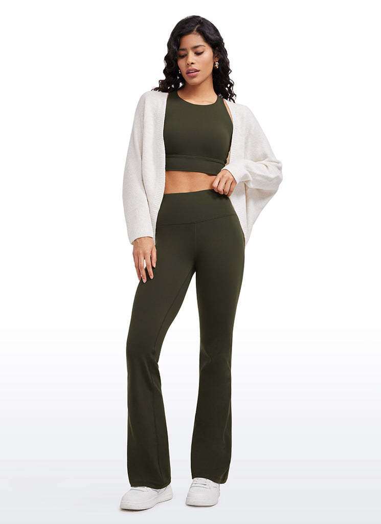CRZ YOGA Women's Butterluxe High Waist Flare Leg Bootcut Leggings 32" Olive Green