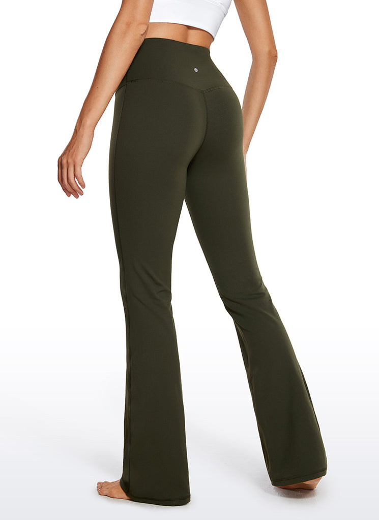 CRZ YOGA Women's Butterluxe High Waist Flare Leg Bootcut Leggings 32" Olive Green