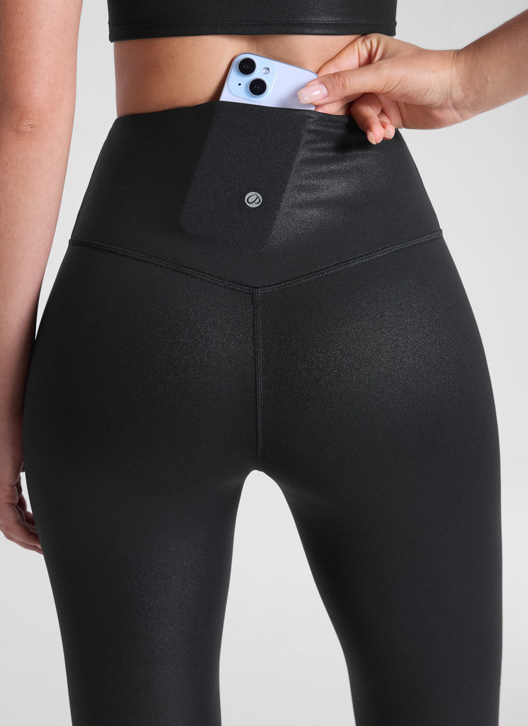 CRZ YOGA Women's Butterluxe High Waist Flare Leg Bootcut Leggings 32" Black Classic