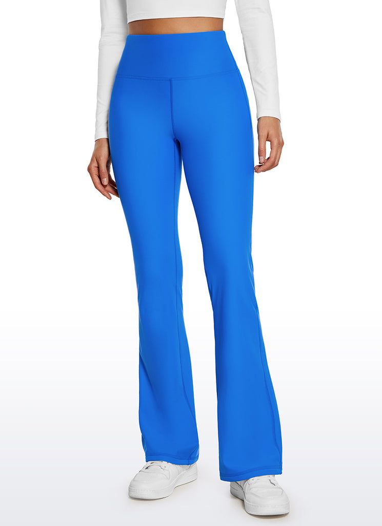 CRZ YOGA Womens Fleece Lined Flare Leggings 31" Green Jade