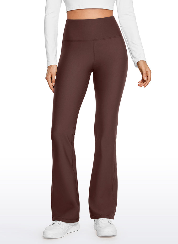 CRZ YOGA Womens Fleece Lined Flare Leggings 31" Black