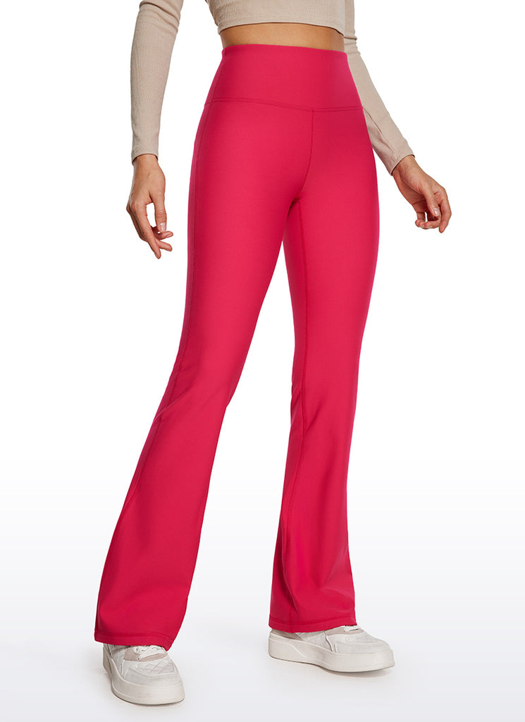 CRZ YOGA Womens Fleece Lined Flare Leggings 31" Viva Magenta