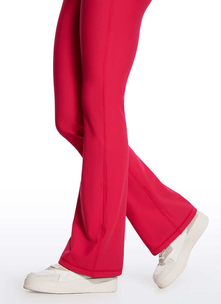 CRZ YOGA Womens Fleece Lined Flare Leggings 31" Viva Magenta