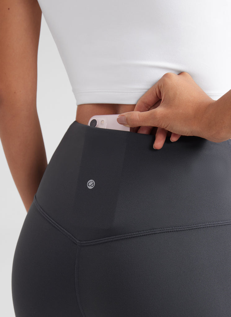 CRZ YOGA Women's Yoga High Waist Butterluxe Flare Pocket Leggings 29" Mysterious Grey