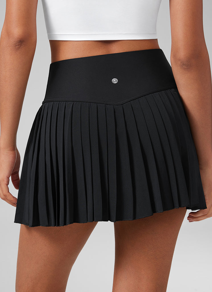 CRZ YOGA Women's Skort Tennis Feathery-Fit Soft High Rise Tennis Skirt 14'' Black