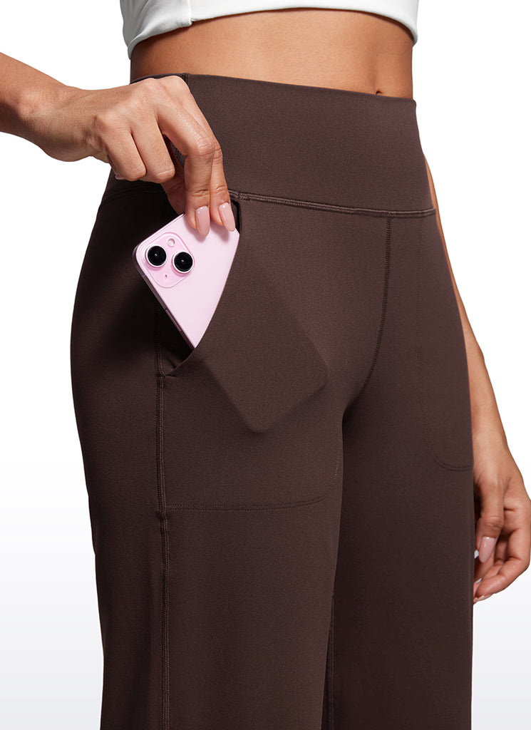 CRZ YOGA Women's Butterluxe High Rise Wide Leg Pants with Pockets 31'' True Navy