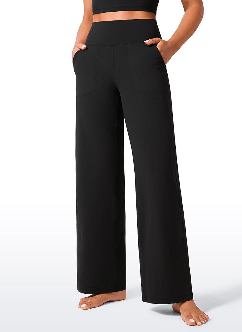 Butterlift High Waisted Wide Leg Pants with Pockets 31