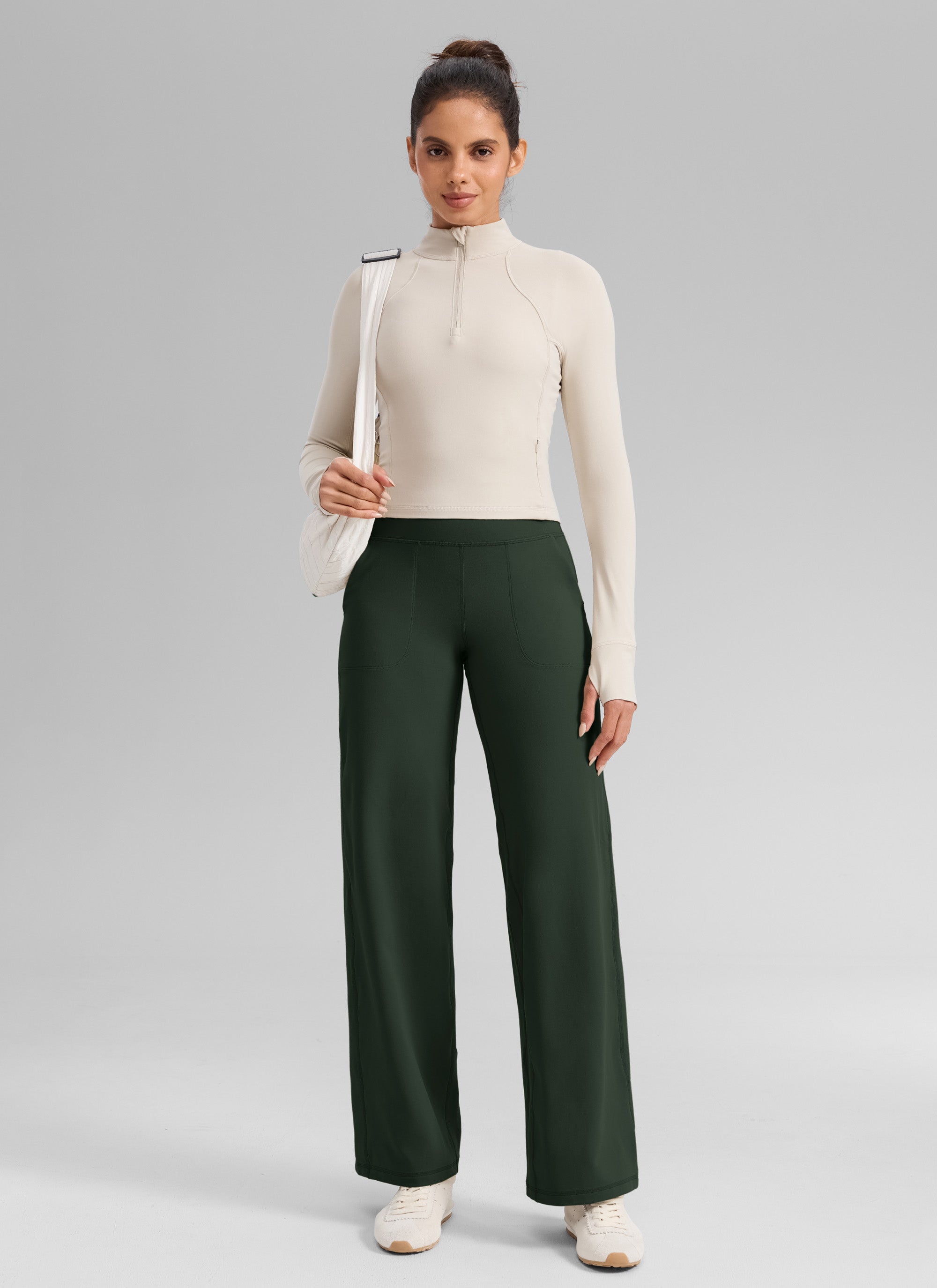 つよだなほへと 様【XL】FCRB STRETCH LIGHTEASY PANT CRZ YOGA Butterlift Women's Casual High Rise Pleated Pants 27