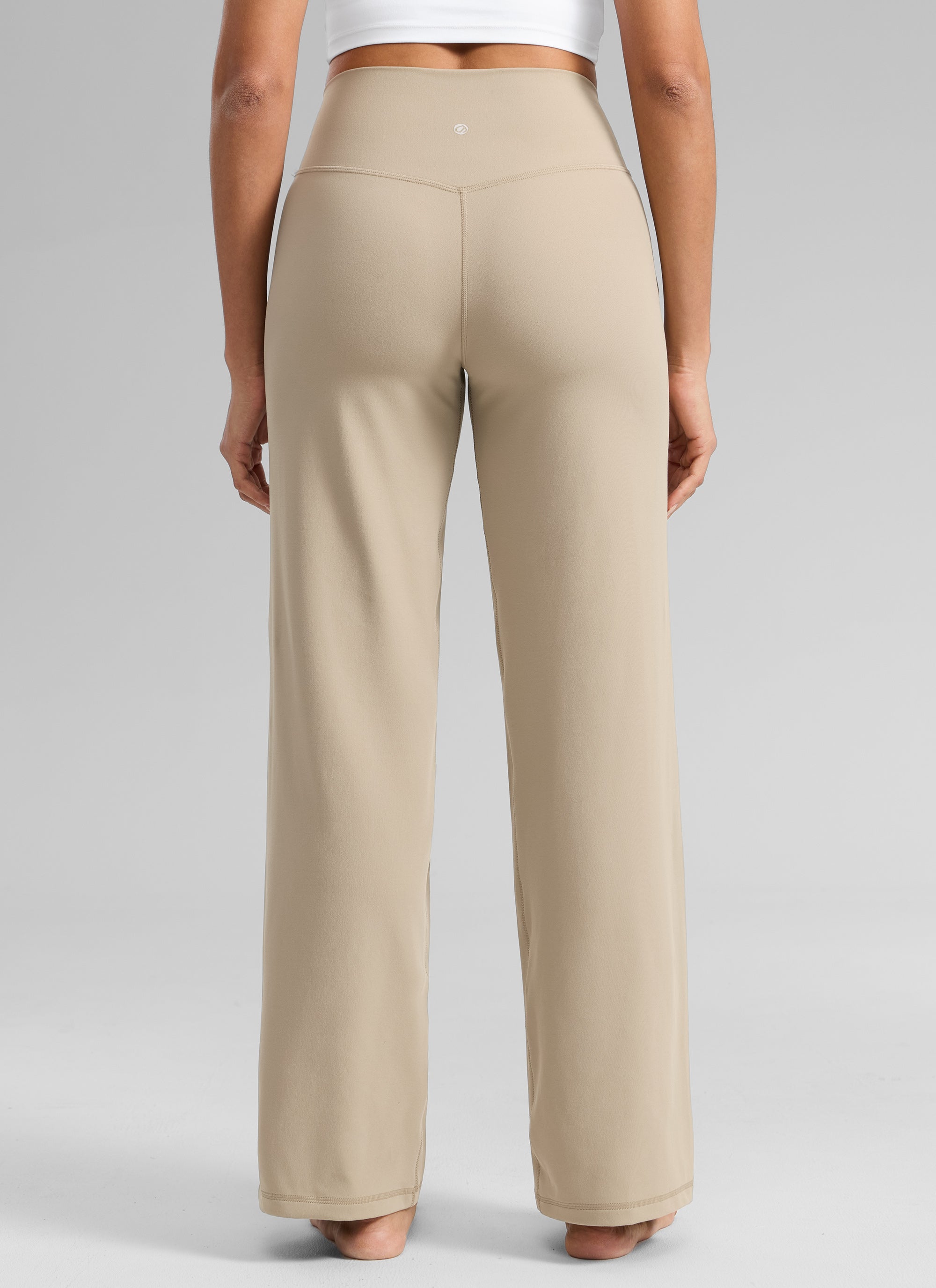 CRZ YOGA Women's Butterlift High Waisted Wide Leg Pants with Pockets Oak