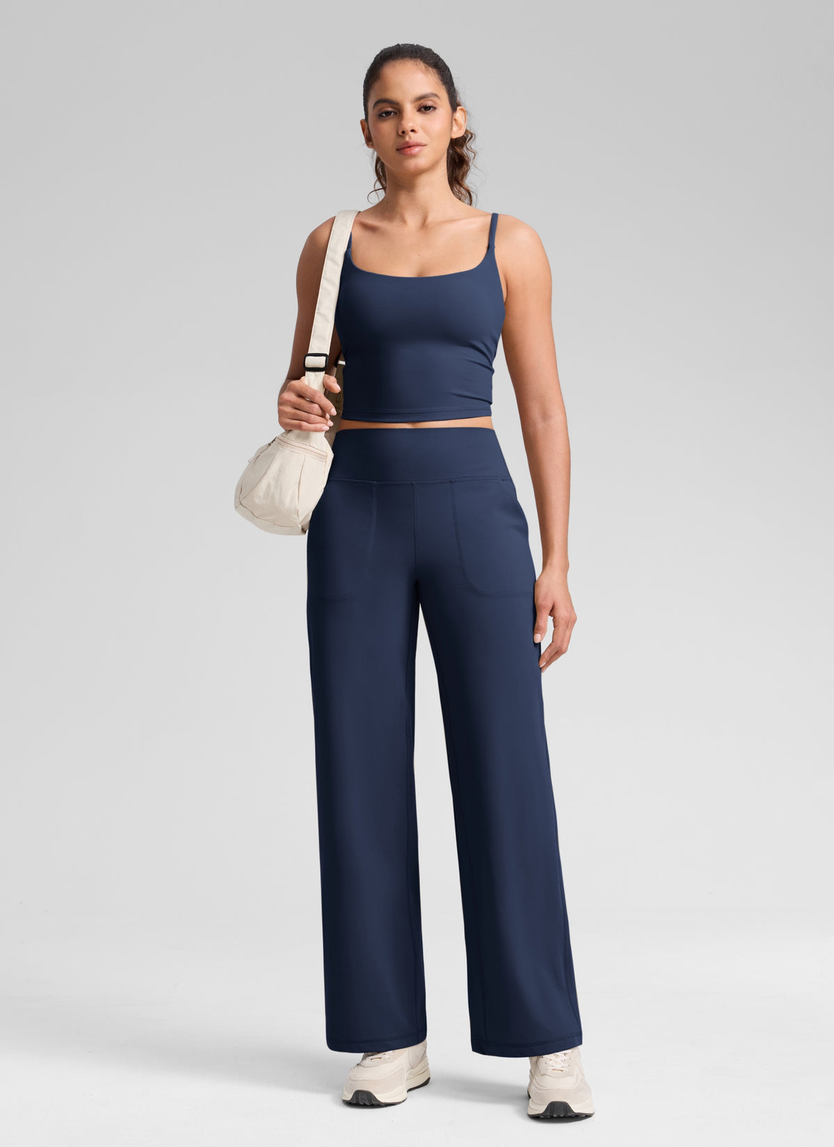 CRZ YOGA Women's Butterlift High Waisted Wide Leg Pants with Pockets 33