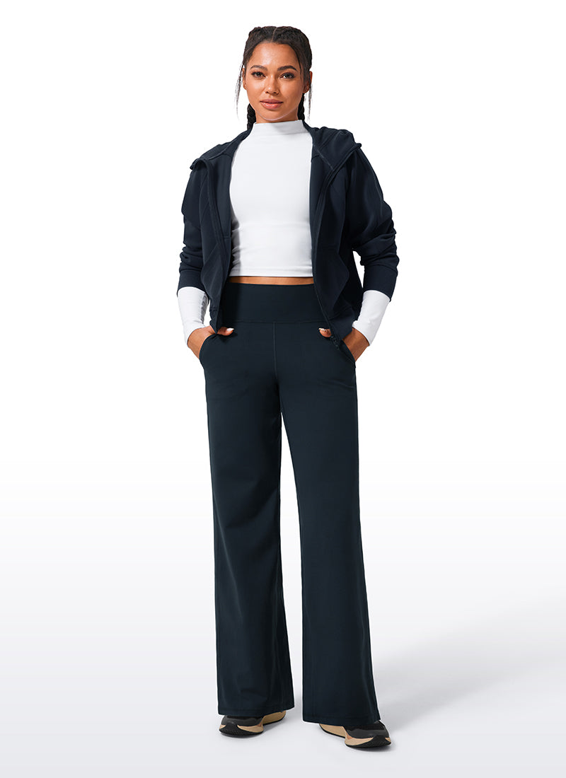 CRZ YOGA Women's Butterlift High Waisted Wide Leg Pants with Pockets 33