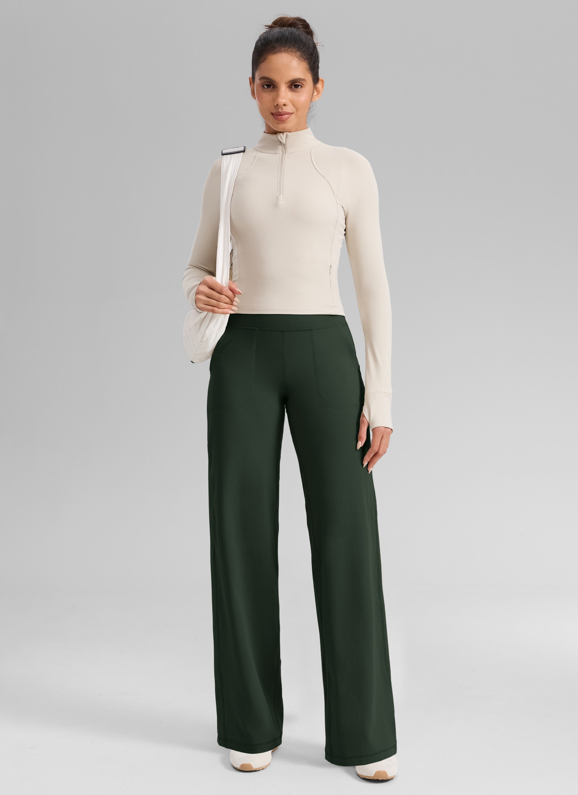CRZ YOGA Women's Butterlift High Waisted Wide Leg Pants with