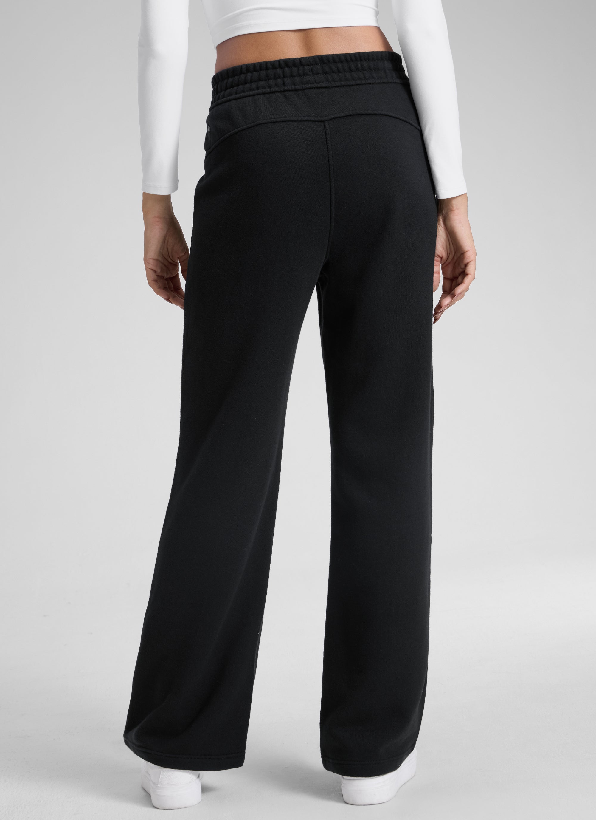 CRZ YOGA Womens Cotton Fleece Lined Straight Leg Lounge