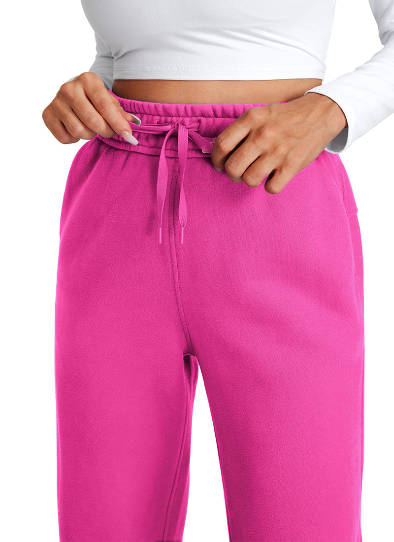 CRZ YOGA Womens Cotton Fleece Lined Straight Leg Lounge