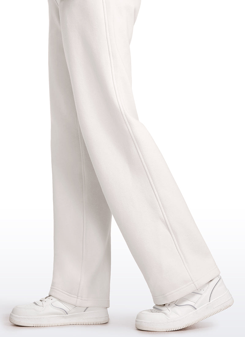 Cotton Fleece Lined Straight Leg Sweatpants 30''