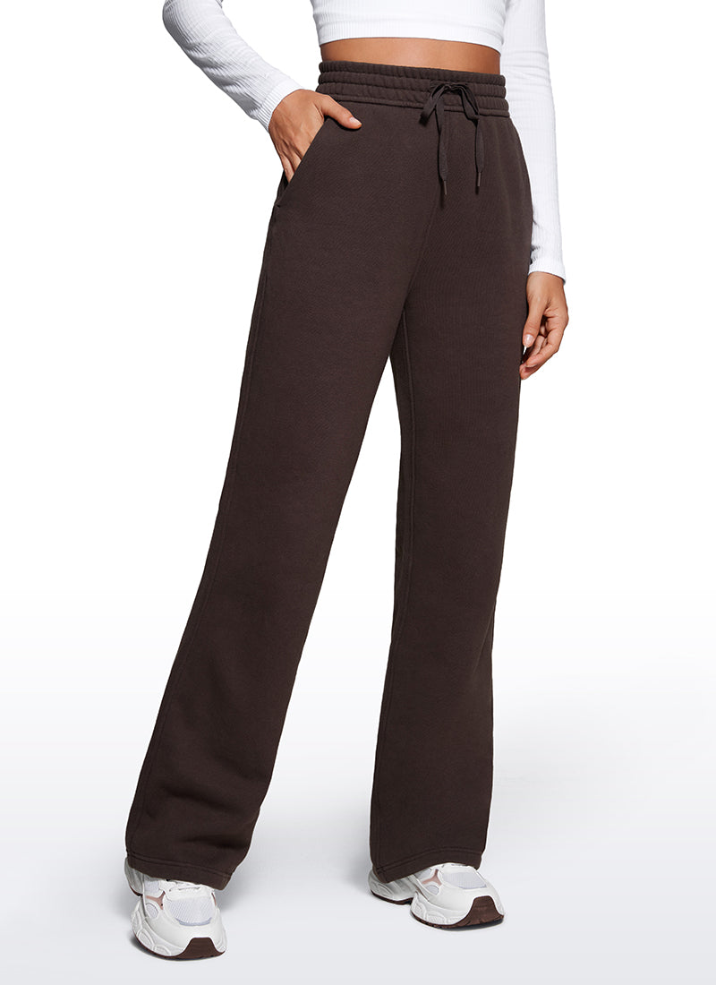 Cotton Fleece Lined Straight Leg Sweatpants 30''