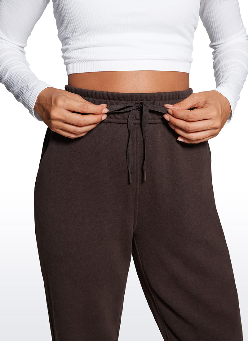 Cotton Fleece Lined Straight Leg Sweatpants 30''