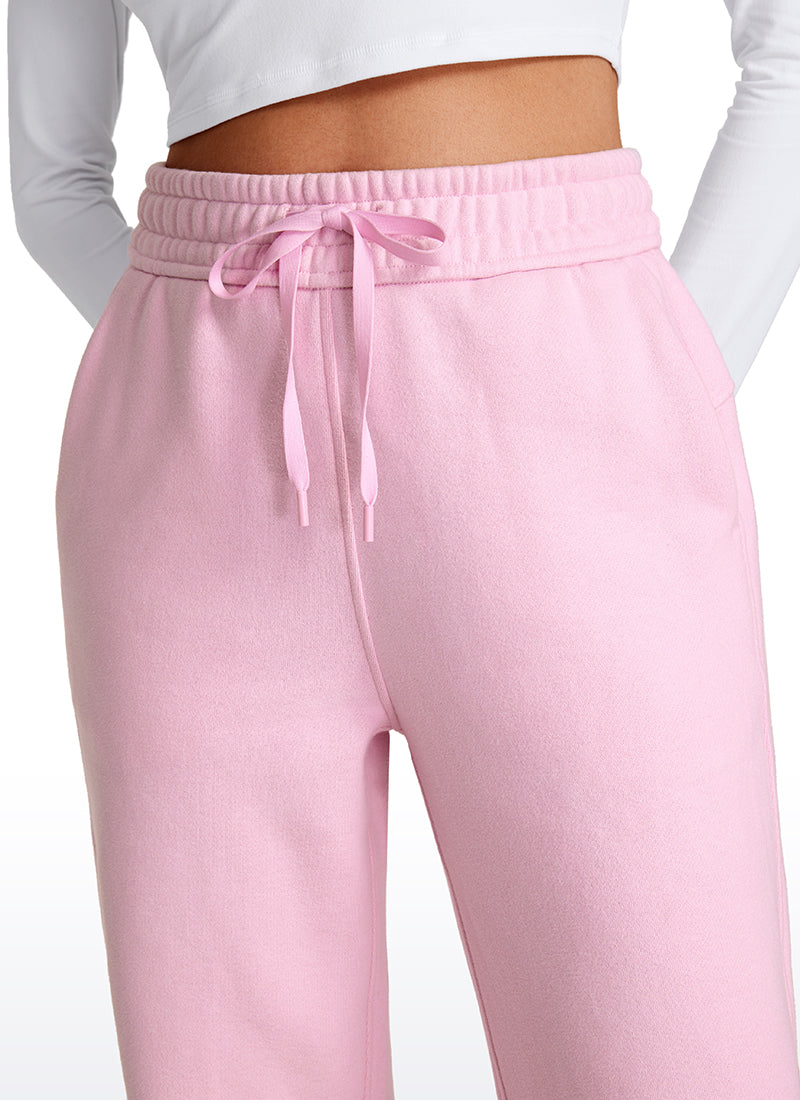 Cotton Fleece Lined Straight Leg Sweatpants 30''