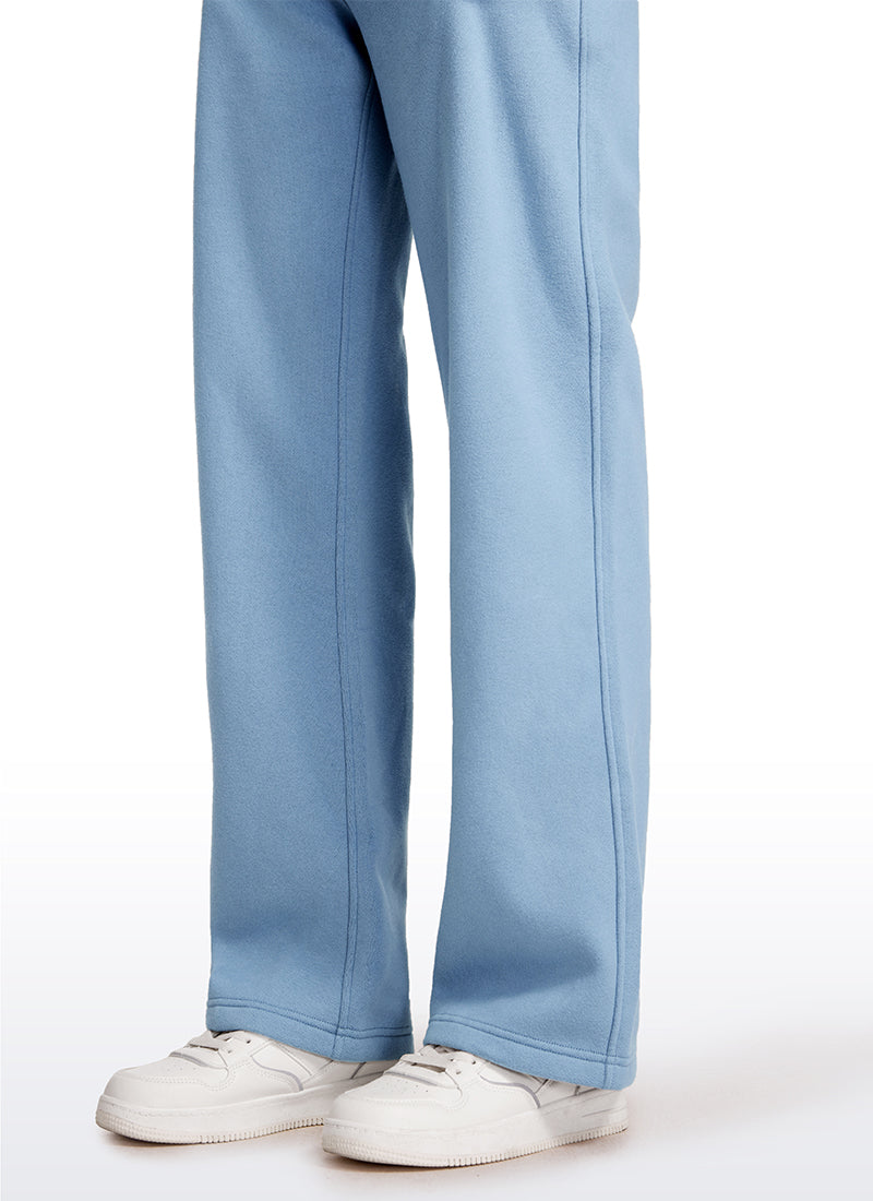 Cotton Fleece Lined Straight Leg Sweatpants 30''