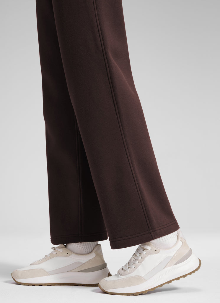 CRZ YOGA Women's Cotton Fleece Lined Casual Straight Leg Pant 28'' Milky White