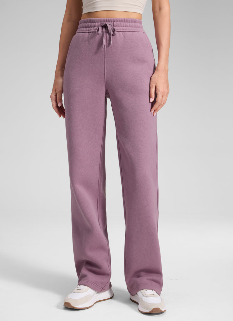 CRZ YOGA Women's Cotton Fleece Lined Casual Straight Leg Pant 32'' Oak