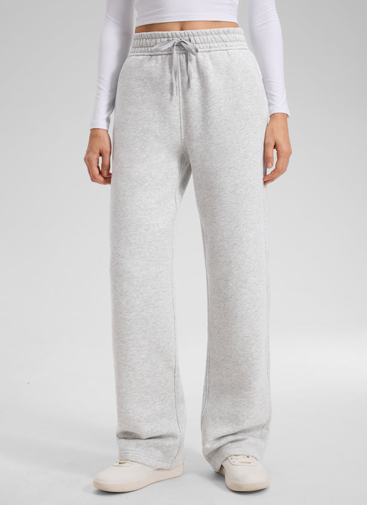 CRZ YOGA Women's Cotton Fleece Lined Casual Straight Leg Pant 32'' Oak