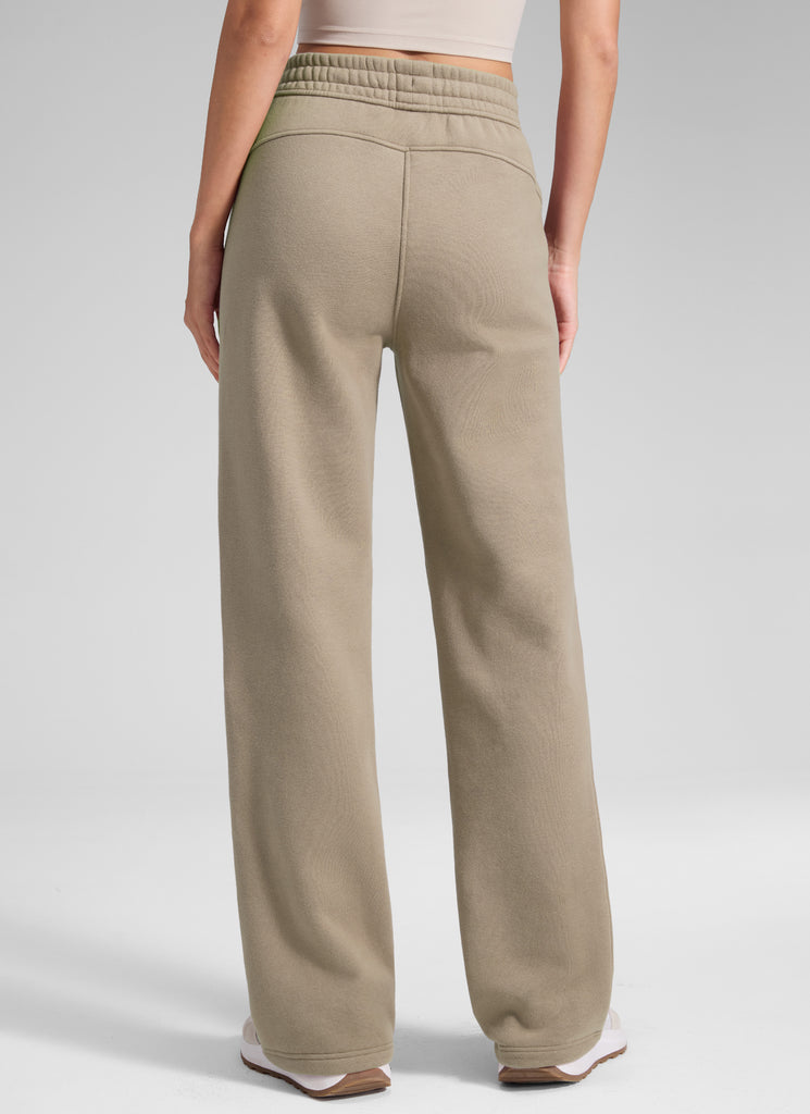 CRZ YOGA Women's Cotton Fleece Lined Casual Straight Leg Pant 32'' Ink Blue