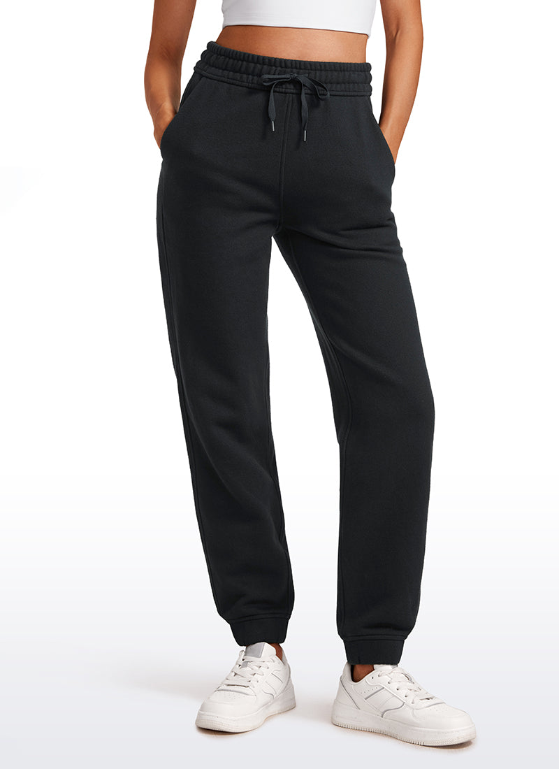 CRZ YOGA Womens Cotton Fleece Lined High Rise Sweatpants Joggers