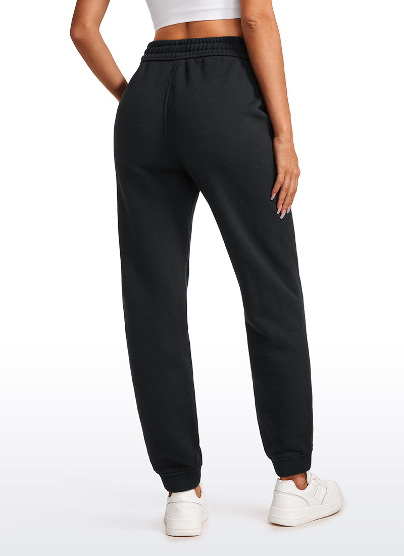 CRZ YOGA Womens Cotton Fleece Lined High Rise Sweatpants Joggers