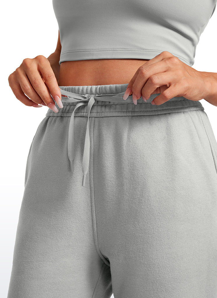 CRZ YOGA Womens Cotton Fleece Lined High Rise Sweatpants Joggers 28'' Sterling