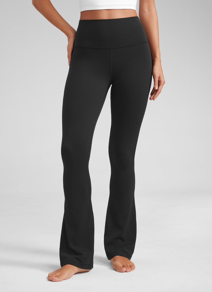 CRZ YOGA Women  Butterluxe High Waist Pockets Mini Flared Leggings 32" Black