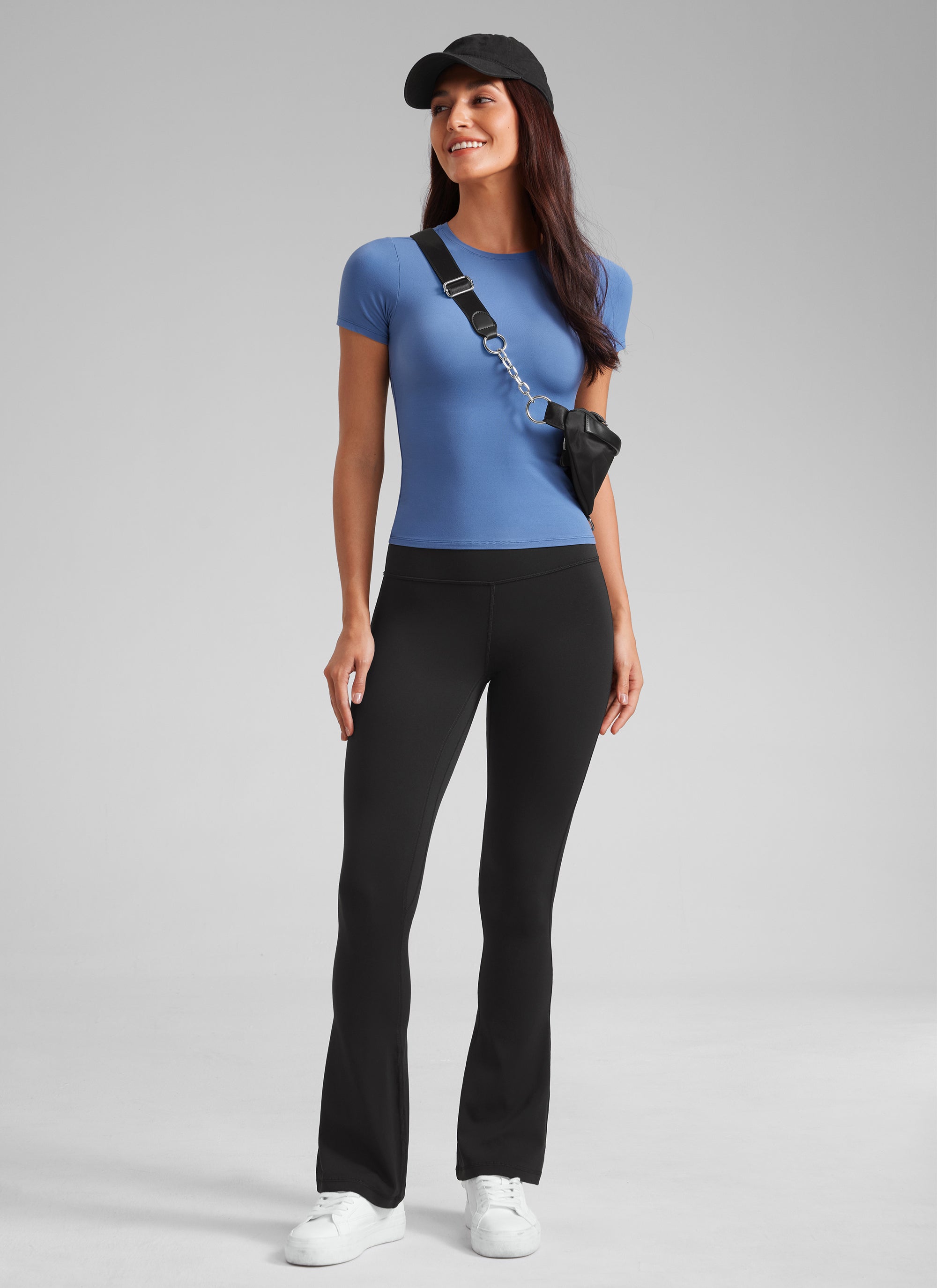 CRZ YOGA Women  Butterluxe High Waist Pockets Mini Flared Leggings 30